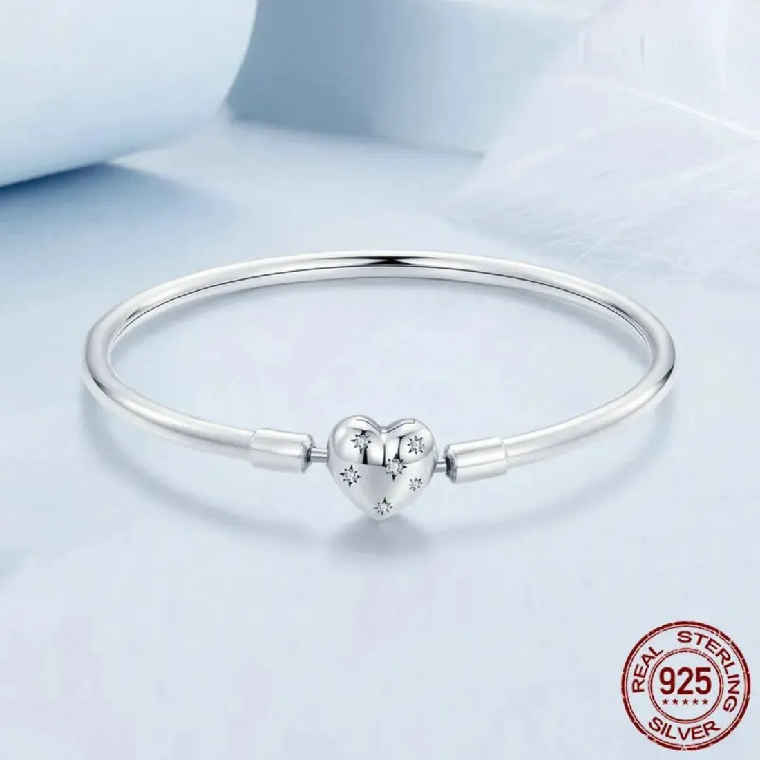 Coração do Oceano - Pulseira de Luxo em Prata Esterlina 925 com Design Sofisticado