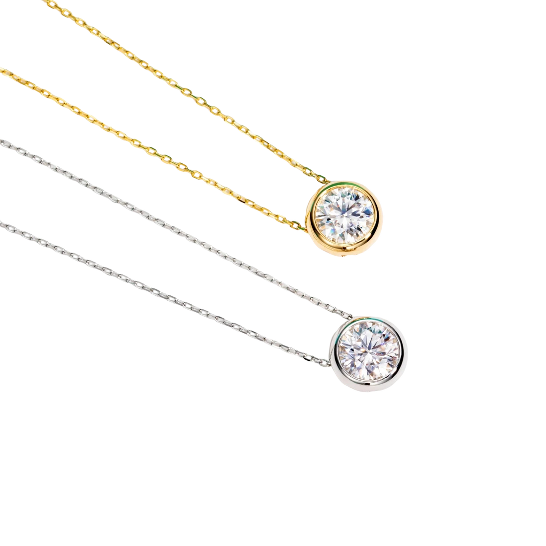 Eclat Marbella - Conjunto de Brincos e Colar em Moissanite e Ouro 18K