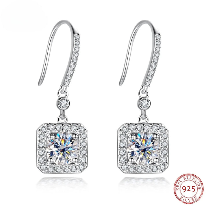 Elegância Vieja - Brincos de Moissanite Dourados em Prata 925
