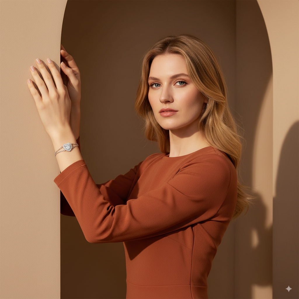 Coração de Marbella - Pulseira de Luxo Moissanite Coração em Prata Esterlina 925