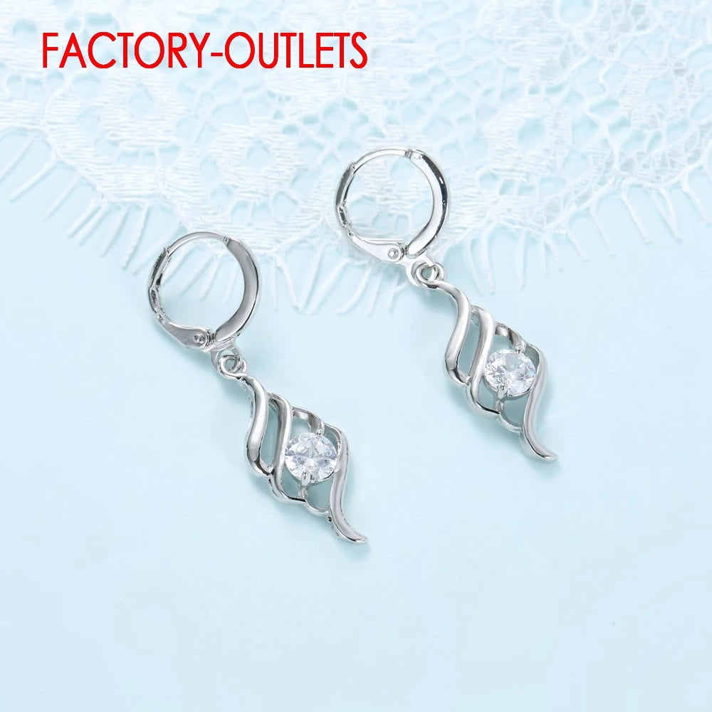 Nova chegada genuína 925 prata esterlina conjuntos de jóias de noiva estilo romântico cz zircônia cúbica feminino meninas aniversário de noivado