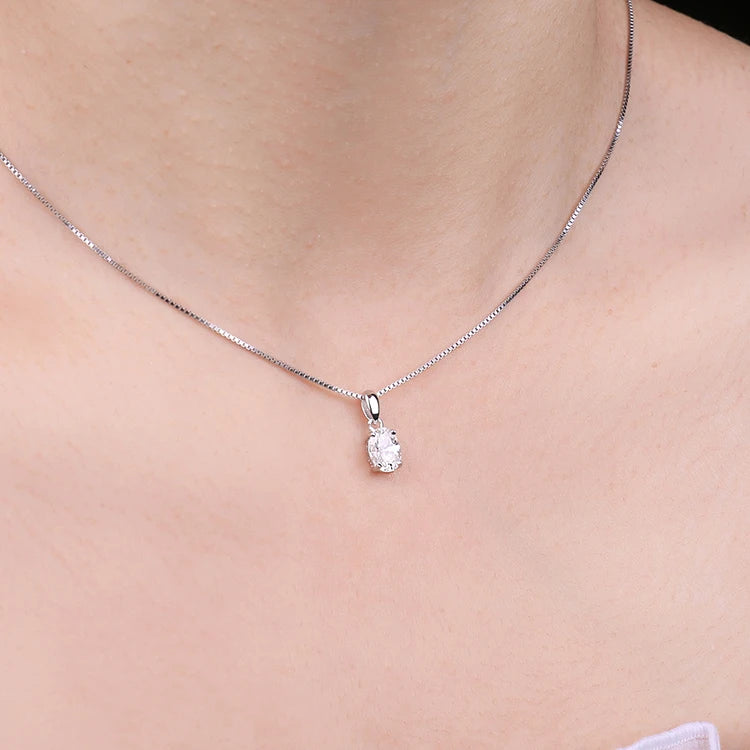Jewelrypalace clássico 1ct oval cz 925 prata esterlina pingente colar para mulher senhora menina sem corrente moda na moda jóias finas