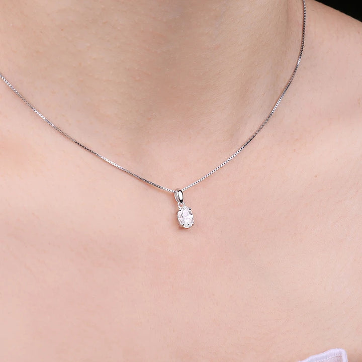 Jewelrypalace clássico 1ct oval cz 925 prata esterlina pingente colar para mulher senhora menina sem corrente moda na moda jóias finas