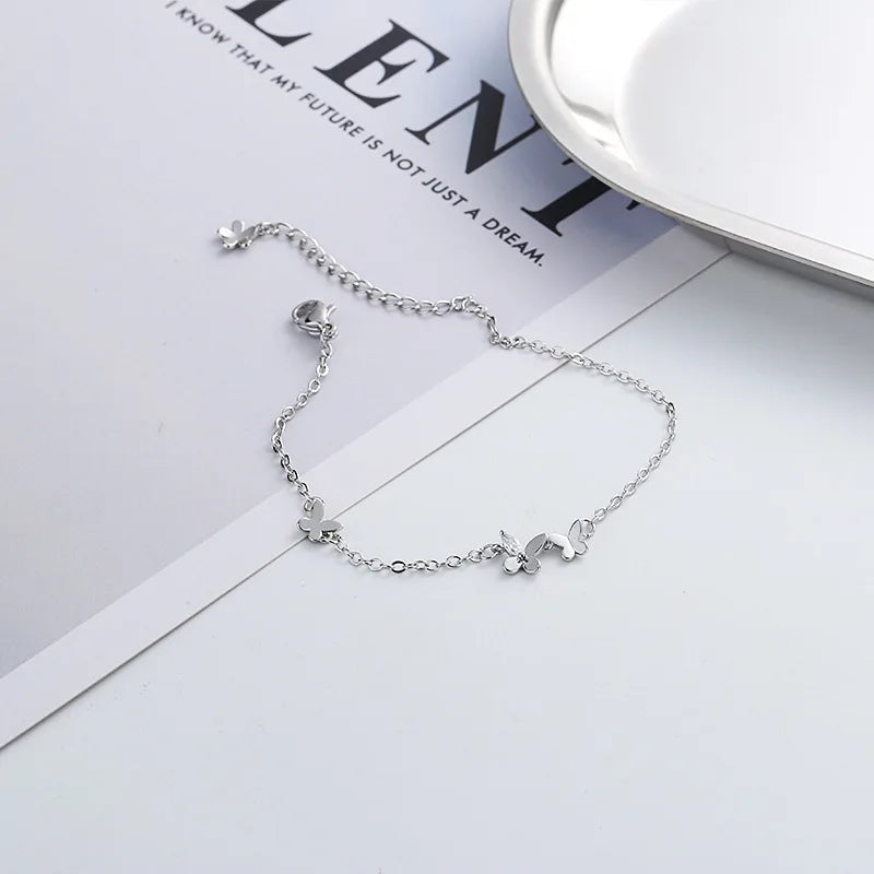 Ventfille 925 prata diamante-cravejado borboleta pulseira feminina moda temperamento flor pulseira ajustável