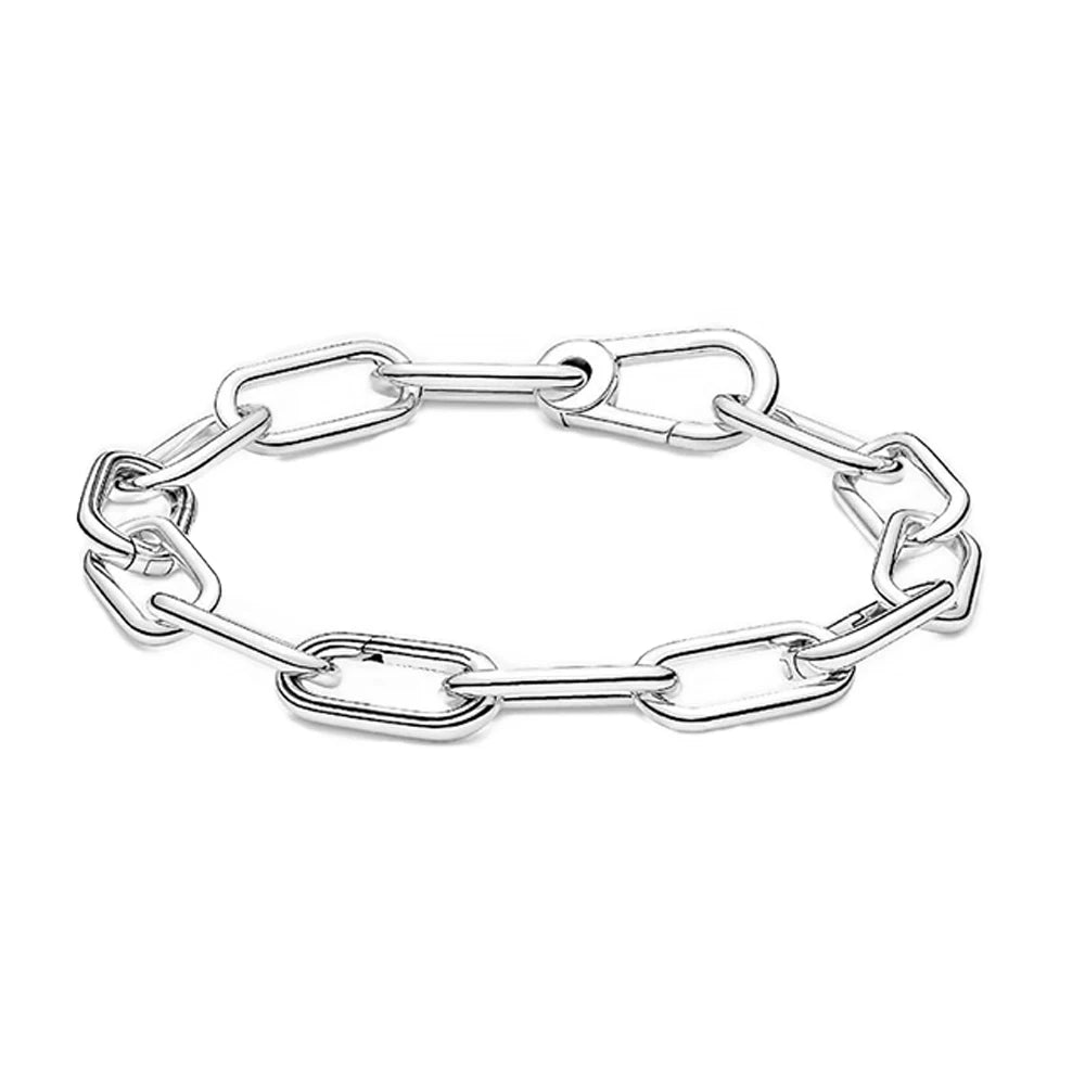 Clássico 925 prata esterlina rosas & corações & estrelas & fechaduras pulseira elegante diy pulseira básica