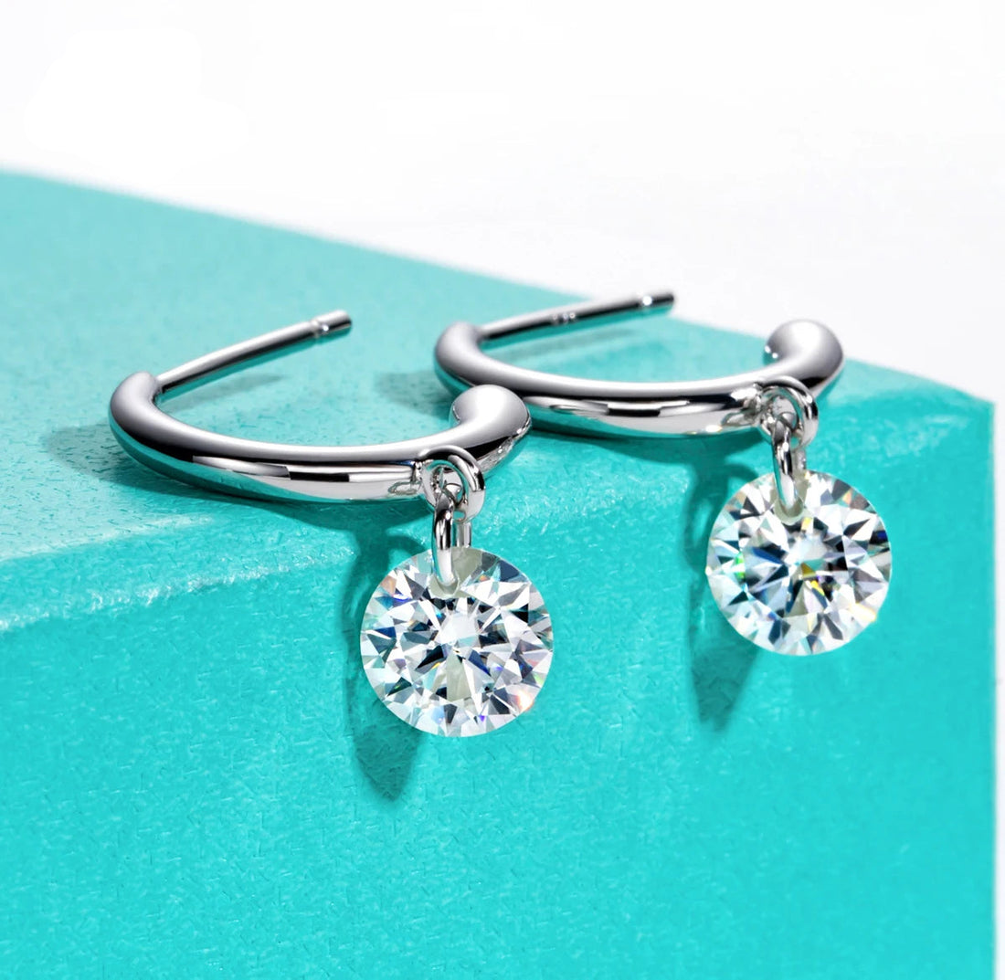 Anujewel 2cttw d cor moissanite brincos 18k banhado a ouro 925 prata esterlina clássico brinco feminino presentes atacado