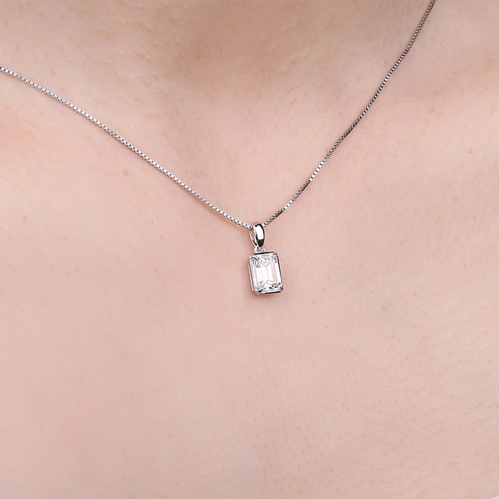 Jewelrypalace 5a cz 1ct corte esmeralda 925 prata esterlina pingente colar para mulher sem corrente moda presente de aniversário jóias finas