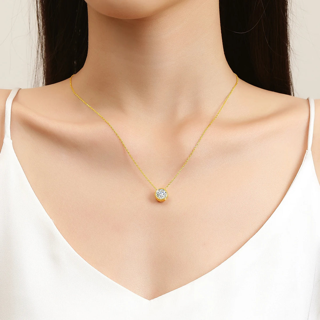100% real 18k colar de ouro com moisanite 0.5ct d cor vvs1 certificado dubai au750 jóias para presente de casamento feminino atacado