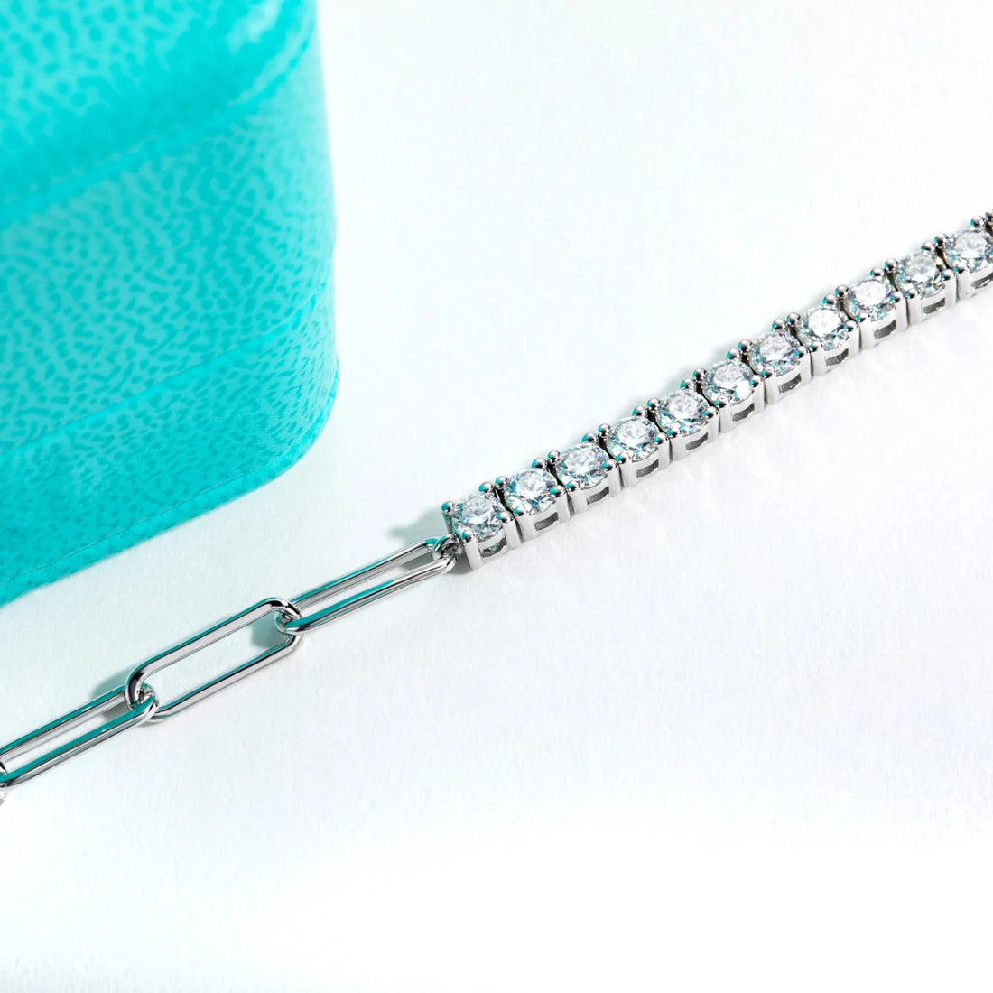 Pulseira de tênis feminina, pulseiras ajustáveis, prata esterlina 925, diamante criado em laboratório, 3mm, 16 + 4cm, à mão