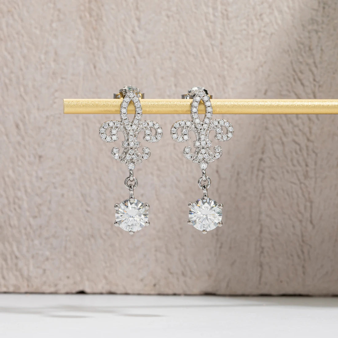 AnuJewel D cor Moissanite brincos para mulheres, 925 brincos de prata esterlina, jóias de casamento de luxo, atacado, 1 quilate