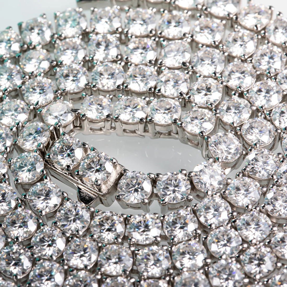 AnuJewe Colar de Tênis de Diamante Moissanita Cor D 4mm Banhado a Ouro 18K Colar de Prata Esterlina 925 Jóias Atacado