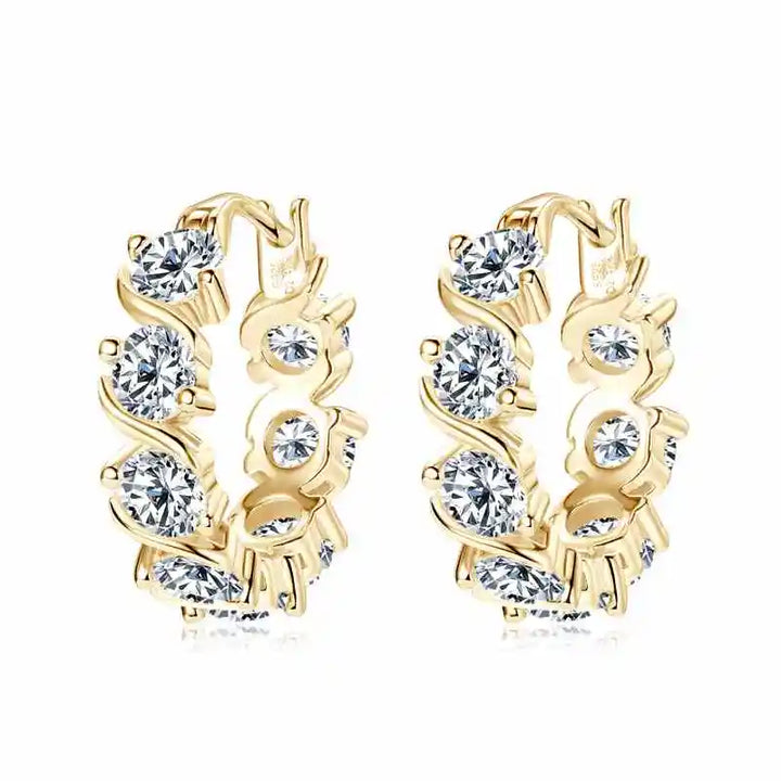 Lnngy 4.8CTTW. Brinco de moissanite de corte redondo brilhante para casais amantes temperamento espumante brincos de casamento presente jewerly