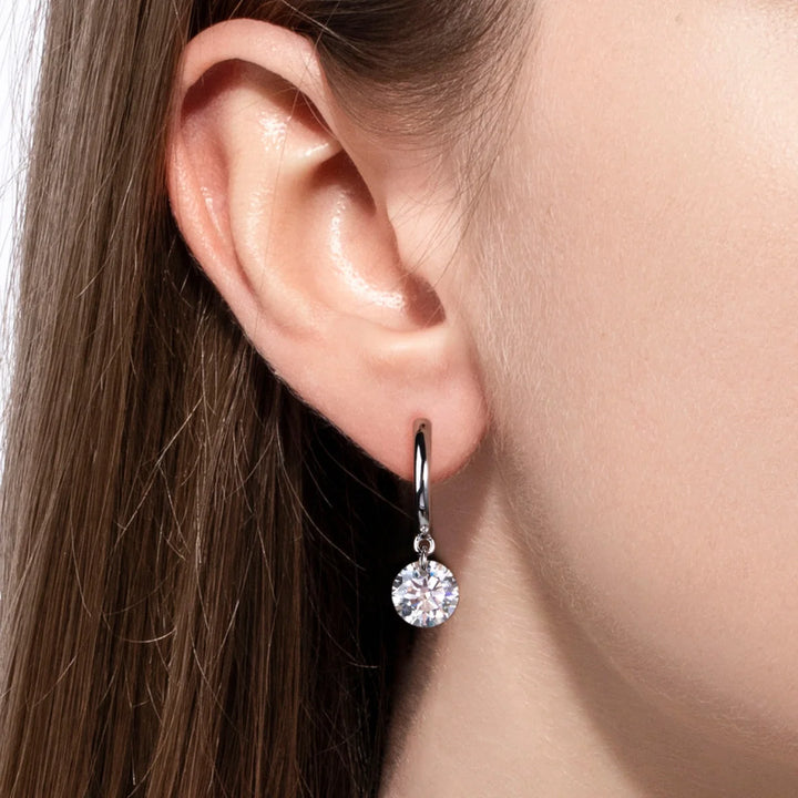 Anujewel 2cttw d cor moissanite brincos 18k banhado a ouro 925 prata esterlina clássico brinco feminino presentes atacado