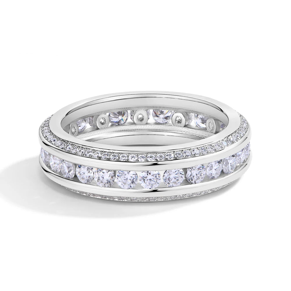 Mintybox s925 prata esterlina moissanite anel d vvs1 laboratório cultivado diamante 1.68ctw anéis de noivado para mulher casamento banda presente
