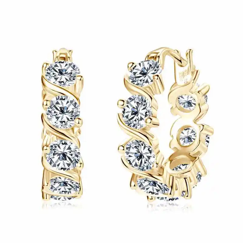 Lnngy 4.8CTTW. Brinco de moissanite de corte redondo brilhante para casais amantes temperamento espumante brincos de casamento presente jewerly