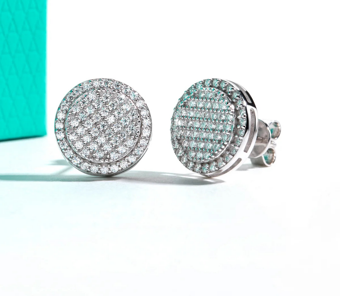 Anujewel 0.7cttw iced out moissanite brincos 925 prata esterlina brinco nova idade em camadas hip hop jóias para homem e mulher