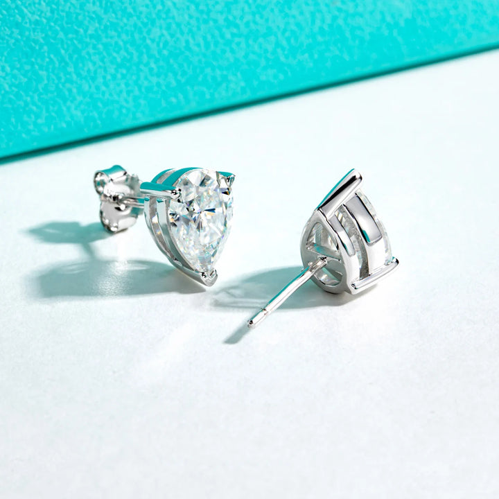 Anujewel 2.5ct pêra moissanite colar 1.2ct brincos 925 prata esterlina conjunto de jóias de casamento presentes do dia dos namorados para meninas