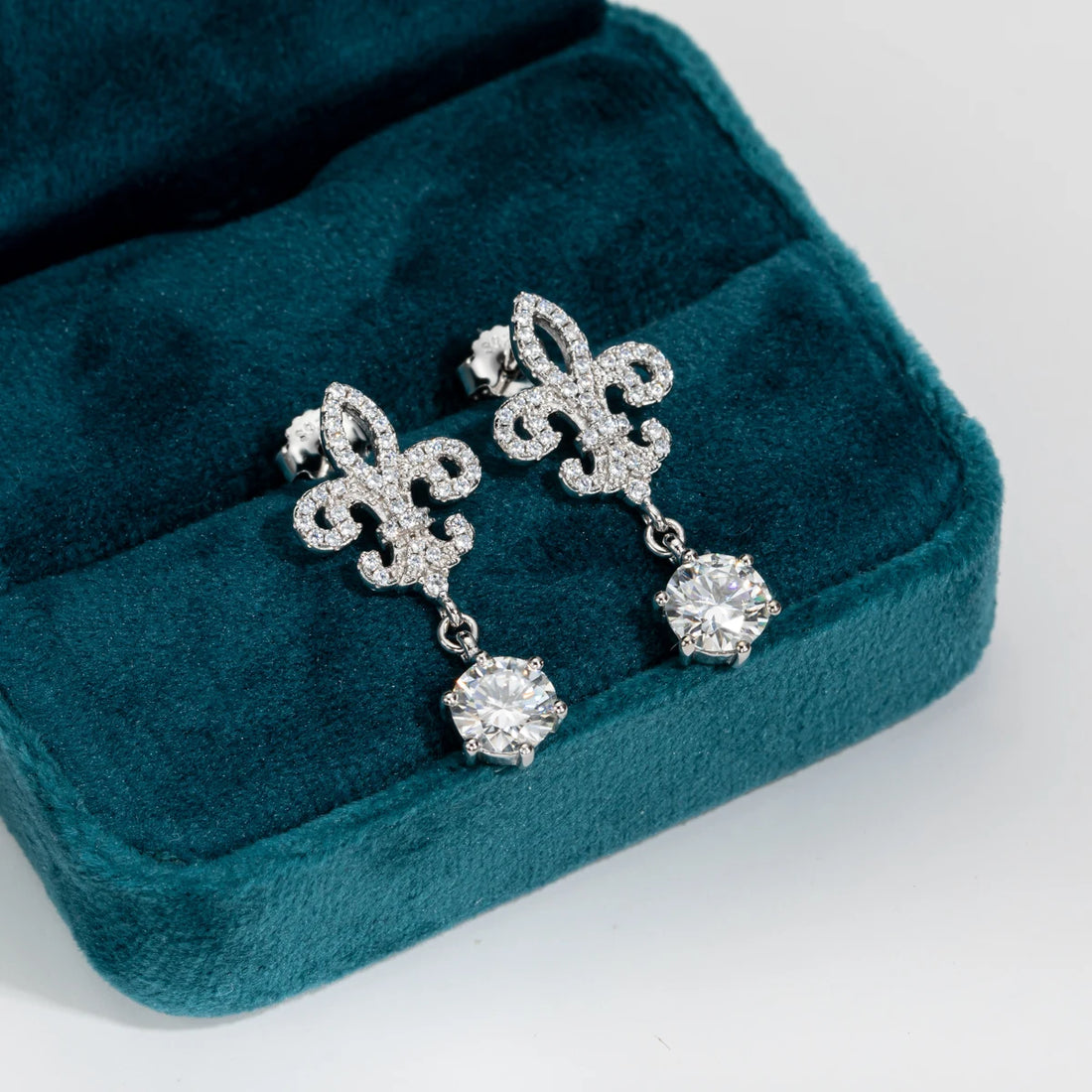 AnuJewel D cor Moissanite brincos para mulheres, 925 brincos de prata esterlina, jóias de casamento de luxo, atacado, 1 quilate