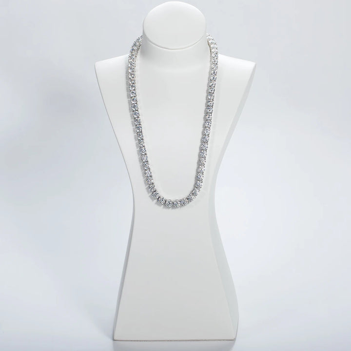 AnuJewe-Moissanite Diamante Tênis Cadeia Colar, 925 Sterling Silver 18K banhado a ouro Neckalces, D Color, 6.5mm, 66cttw, Jóias
