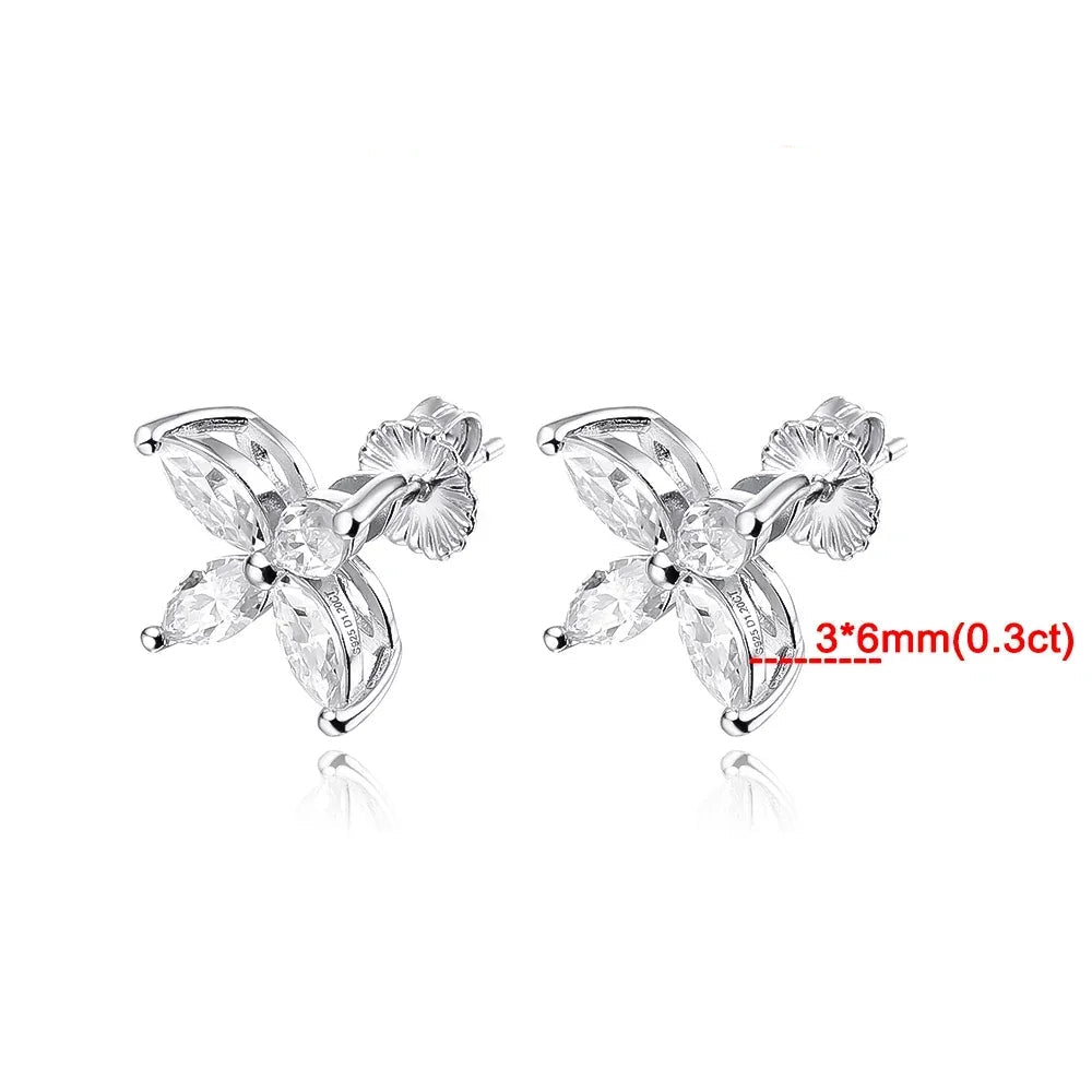 Marquise corte moissanite colar para mulher d cor vvs1 espumante laboratório diamante s925 prata rosa ouro borboleta pingente pescoço corrente