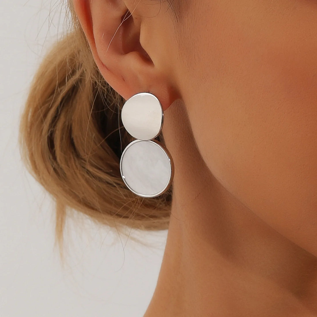 Conjuntos de Jóias Pingente Branco Concha para Mulheres, Colar na Moda, Pulseira, Brincos, Anel, Presentes de Casamento, Luxo Leve, 5Pcs, Conjunto