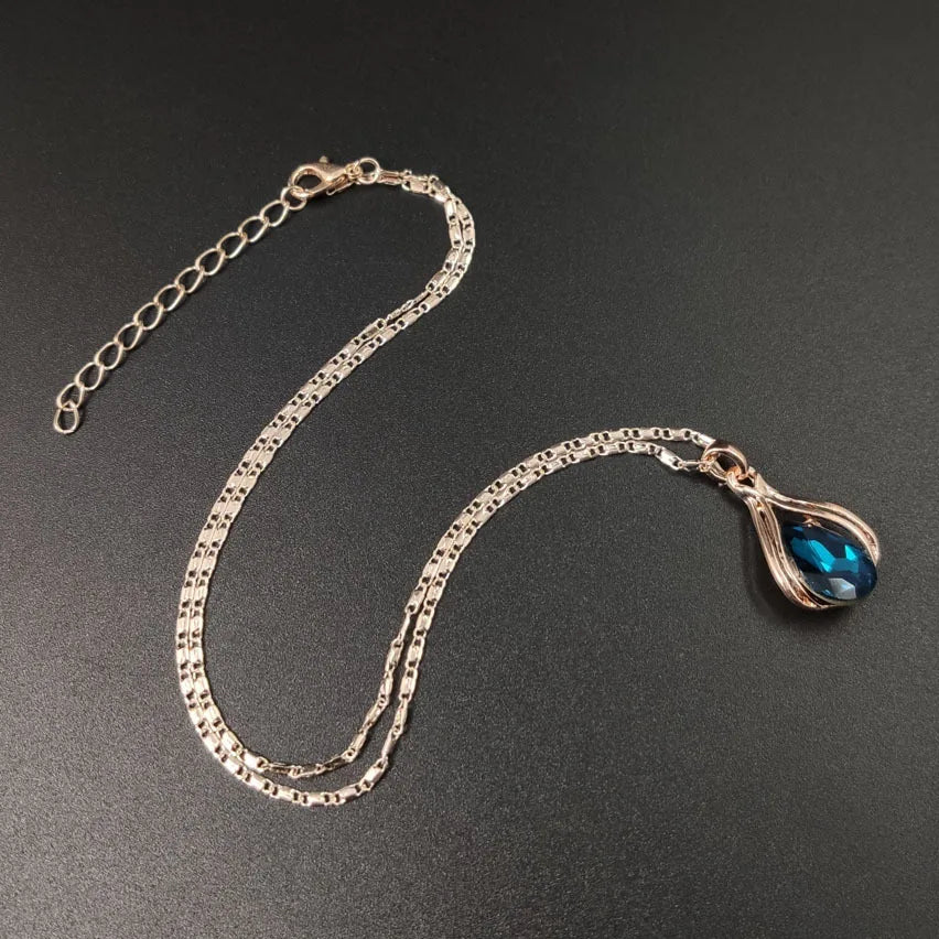 prata 925 original brincos conjunto femenino pulseiras feminina pulseira de prata Moda europeu e americano azul zhihai criativo geométrico casamento brincos colar conjunto feminino azul verde gota de água conjunto