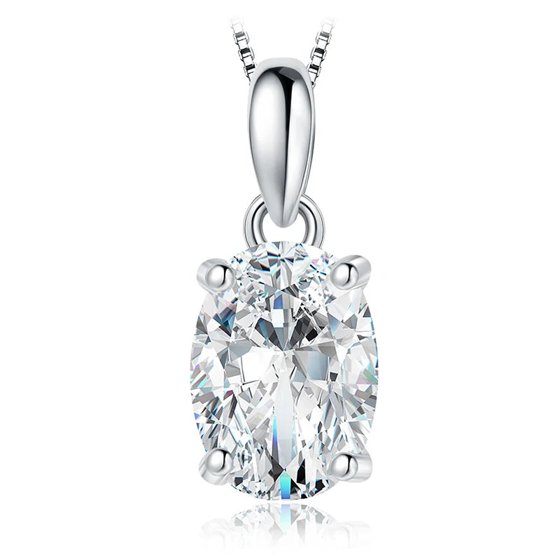 Jewelrypalace clássico 1ct oval cz 925 prata esterlina pingente colar para mulher senhora menina sem corrente moda na moda jóias finas