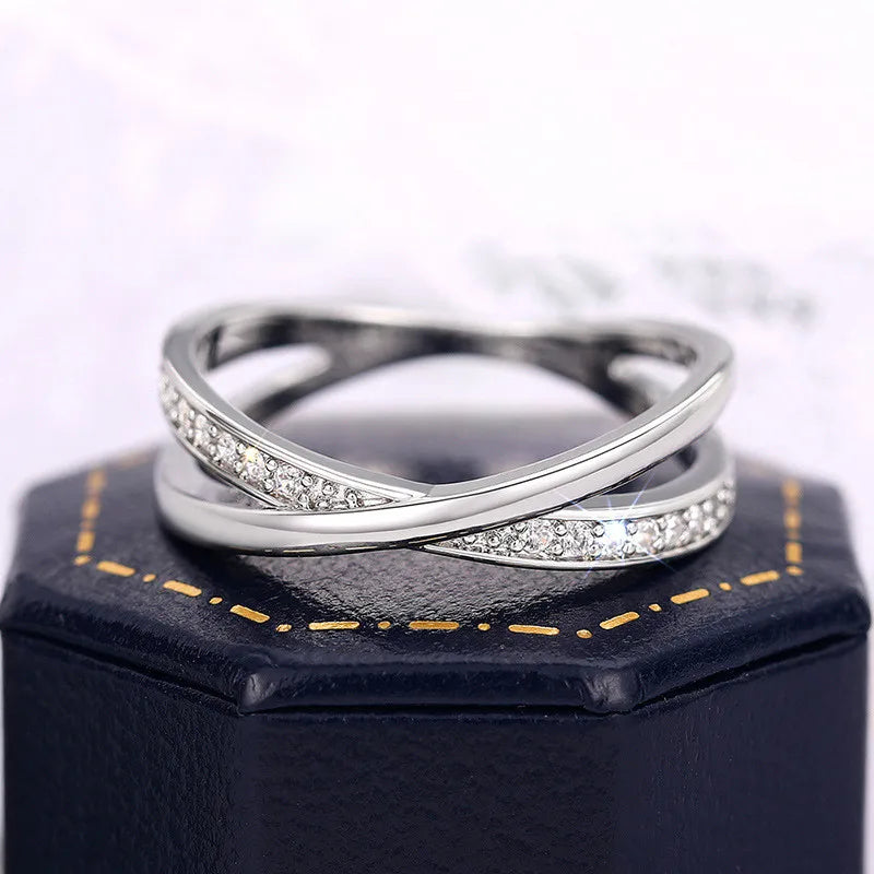 925 prata esterlina cruz anel senhora na moda jóias brilhante aaa zircônia cúbica elegante acessórios diários para mulher