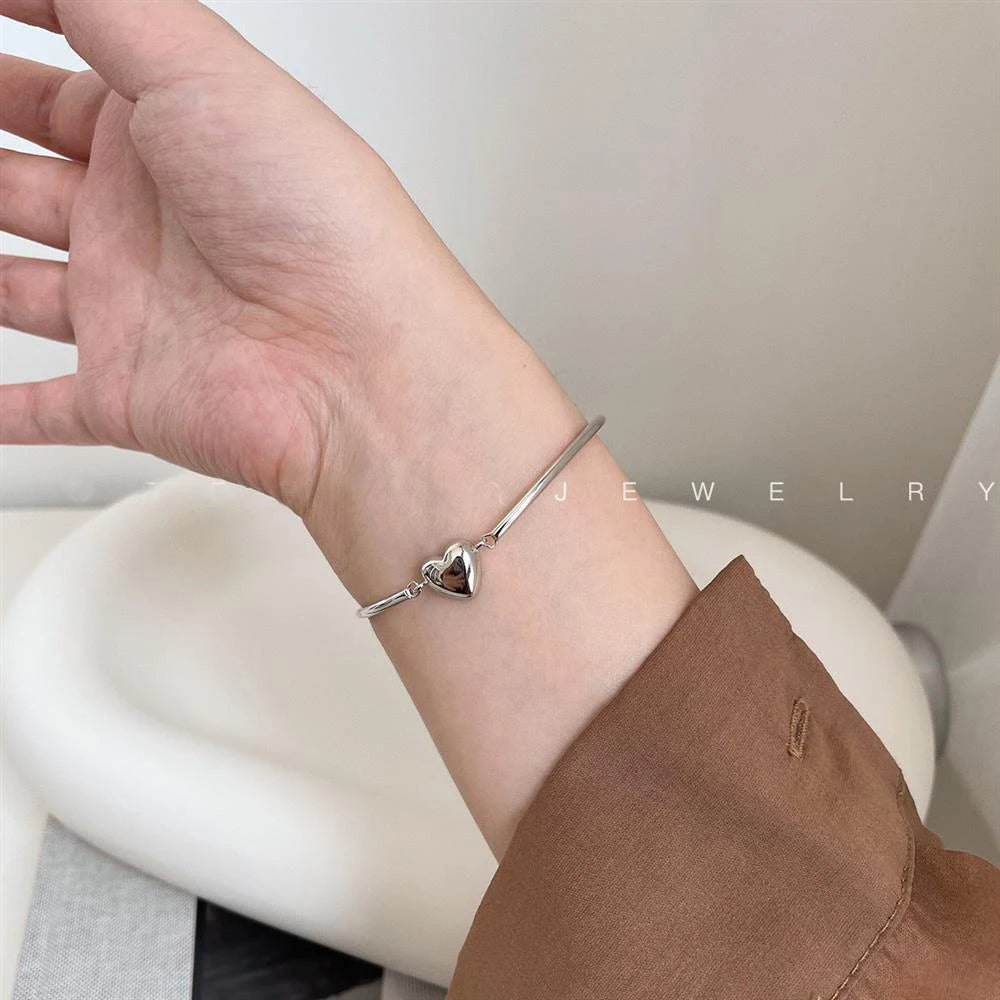 Pulseira circular de corrente de três camadas banhada a prata 925 para mulheres, presente simples e requintado, acessórios de casamento