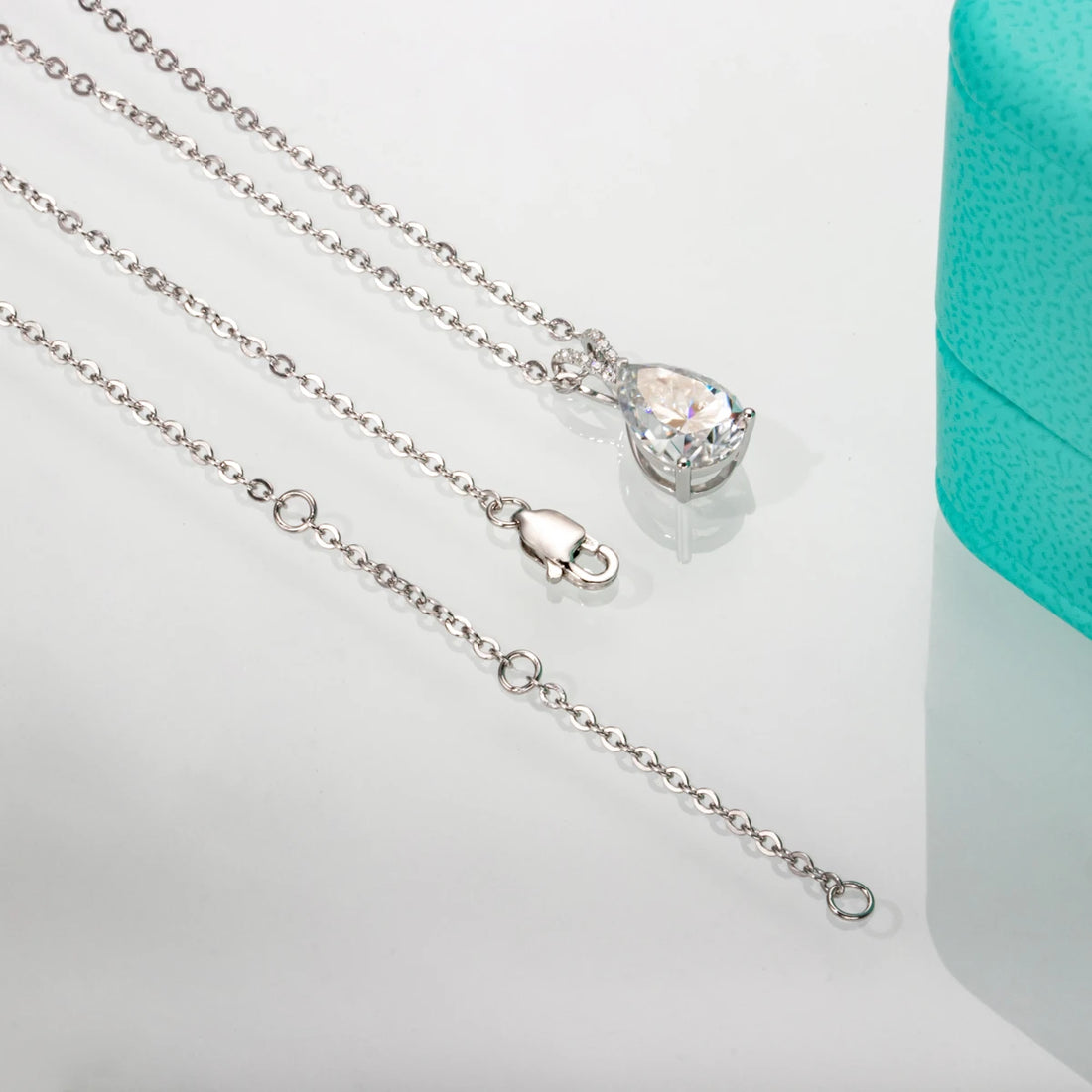 Anujewel 2.5ct pêra moissanite colar 1.2ct brincos 925 prata esterlina conjunto de jóias de casamento presentes do dia dos namorados para meninas