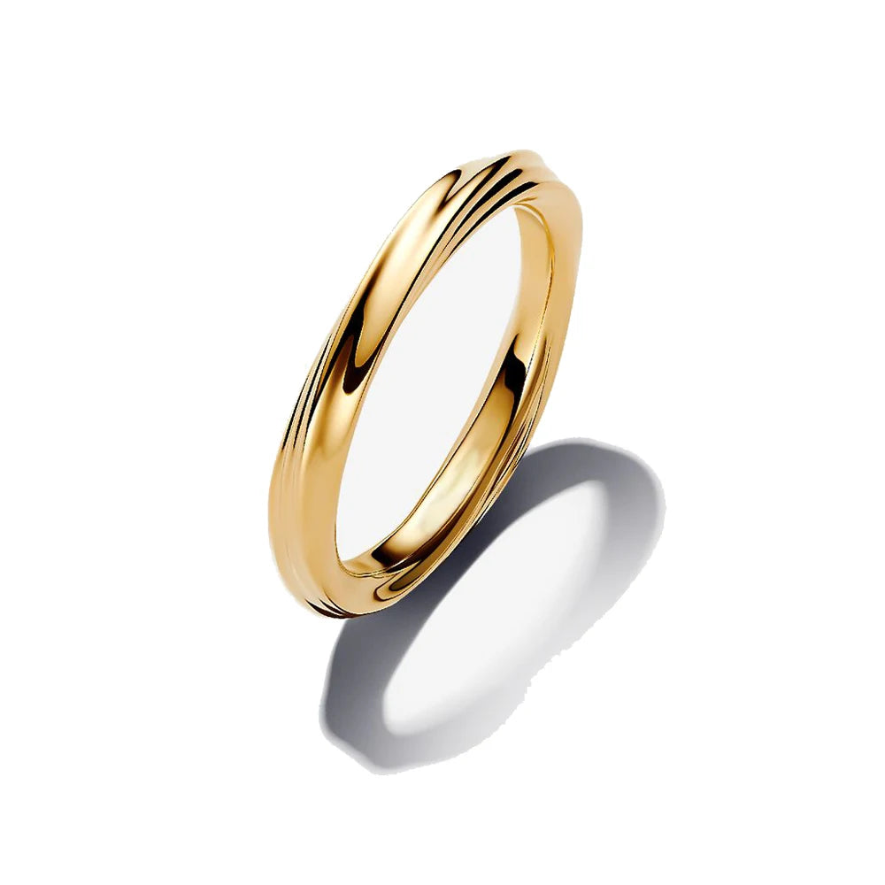 Nova venda quente 925 prata esterlina charme círculo anel de ouro apto para jóias femininas originais presentes de festa