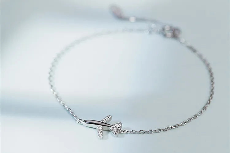 Pulseira circular de corrente de três camadas banhada a prata 925 para mulheres, presente simples e requintado, acessórios de casamento