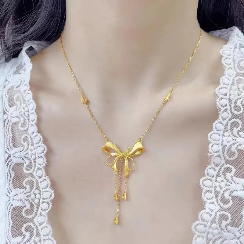Real 18k ouro arco pingente para mulher luxo au750 pingente colar jóias finas presente de banquete de alta qualidade