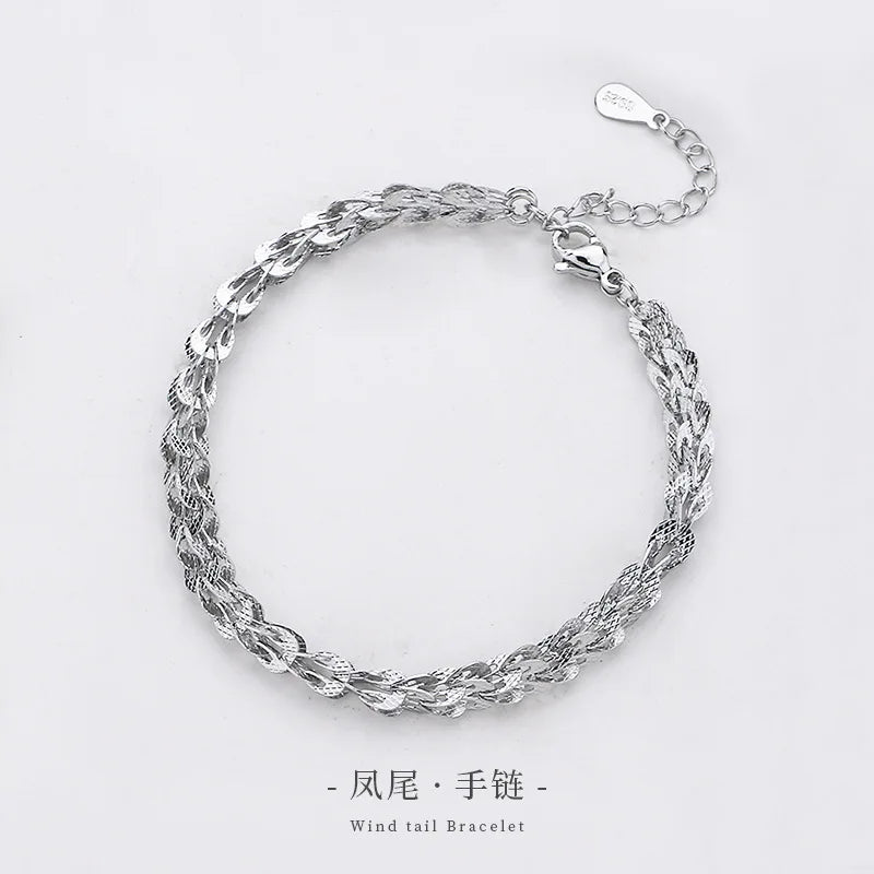 Ventfille 925 prata diamante-cravejado borboleta pulseira feminina moda temperamento flor pulseira ajustável