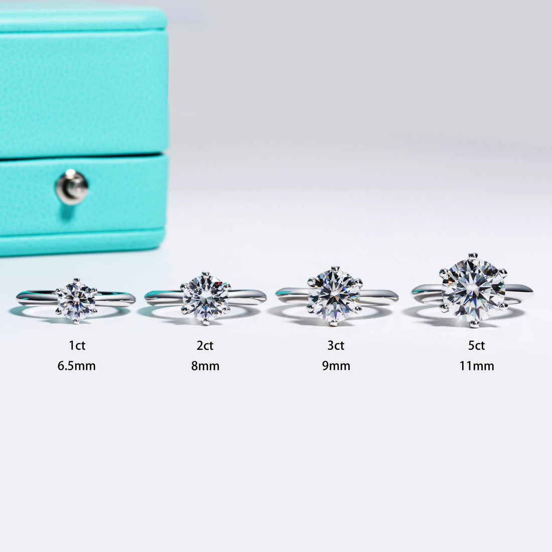 Anujewel 1ct 2ct 3ct 5ct d cor moissanite anel de noivado para mulher 925 prata esterlina banhado a ouro anéis solitários atacado