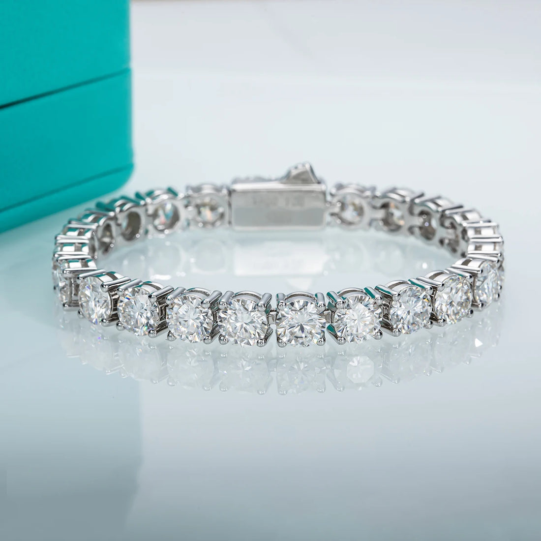 AnuJewel Moissanite Pulseira De Tênis De Diamante Para Homens, 925 Pulseiras De Casamento De Prata Esterlina, D Cor, Atacado, 6.5mm, 23-29ctw