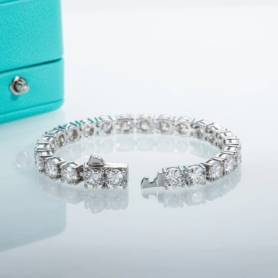 AnuJewel Moissanite Pulseira De Tênis De Diamante Para Homens, 925 Pulseiras De Casamento De Prata Esterlina, D Cor, Atacado, 6.5mm, 23-29ctw