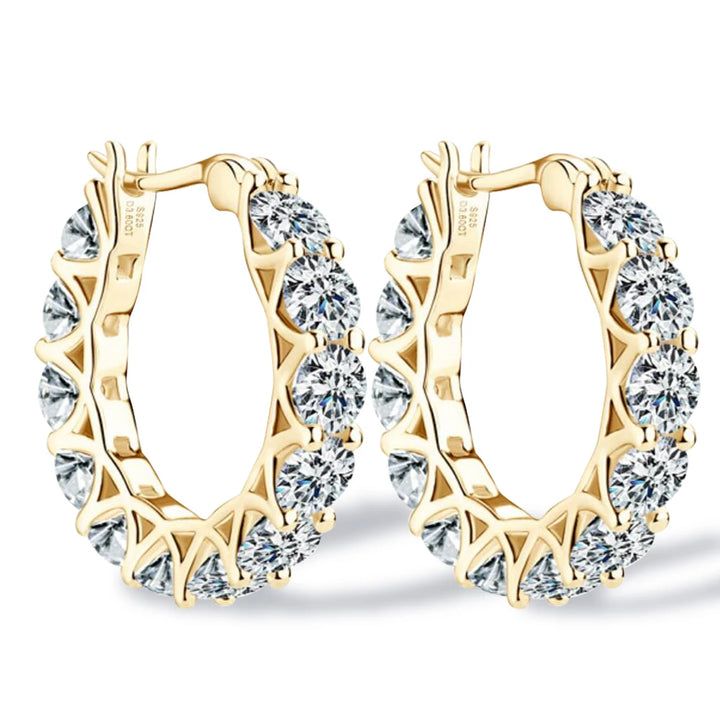 Full Moissanite Brinco De Argola para As Mulheres, Jóias De Casamento De Luxo, Original Certified, 925 Prata, 3.6ct Moissanite Diamante, 4mm