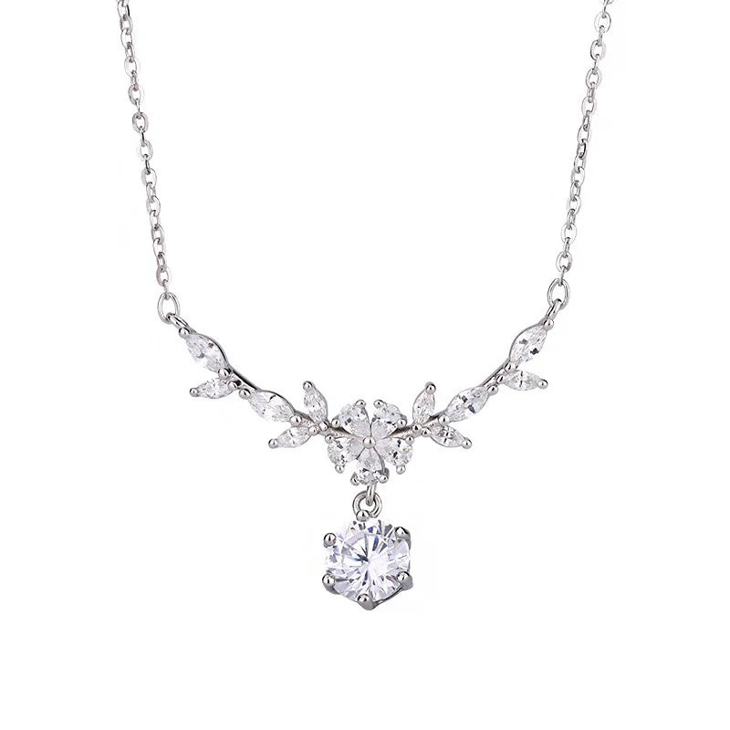 Halaile d cor moissanite s925 prata esterlina cassia galho colar com gra na moda pescoço corrente jóias finas feminino presente de casamento
