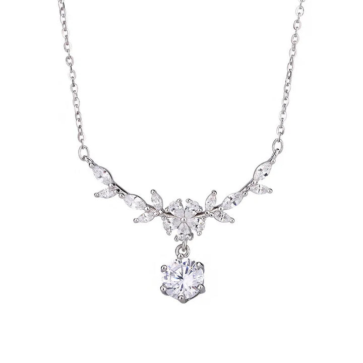Halaile d cor moissanite s925 prata esterlina cassia galho colar com gra na moda pescoço corrente jóias finas feminino presente de casamento