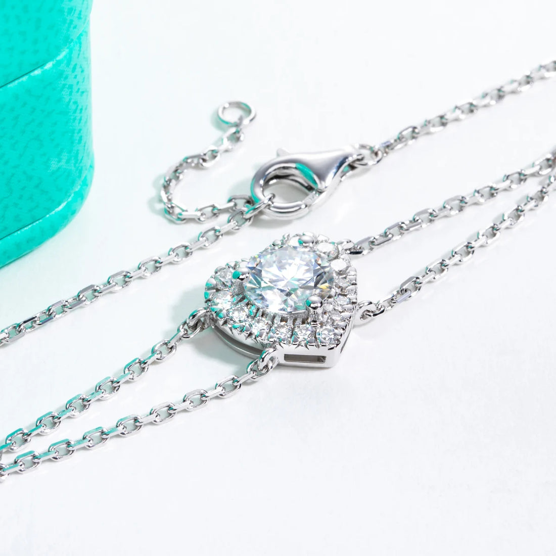 Coração de Marbella - Pulseira de Luxo Moissanite Coração em Prata Esterlina 925