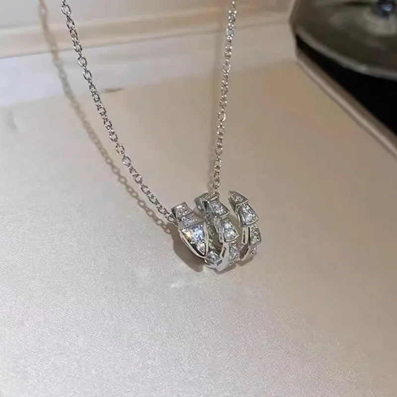 925 prata vento fresco zircão cobra colar na moda coreana design personalizado sentido colar corrente