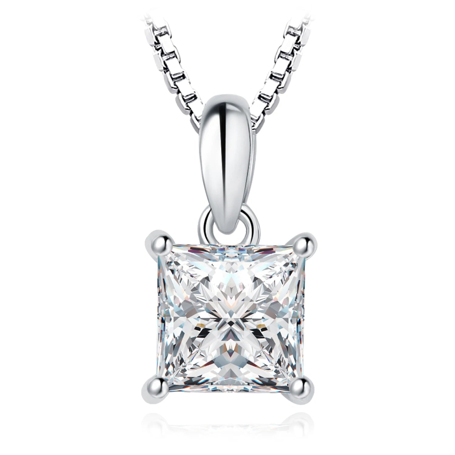 JewelryPalace Princesa 925 Sterling Silver Colar de Pingente para Mulheres, Menina Sem Cadeia Moda, Presente de Aniversário, 5A CZ 1ct