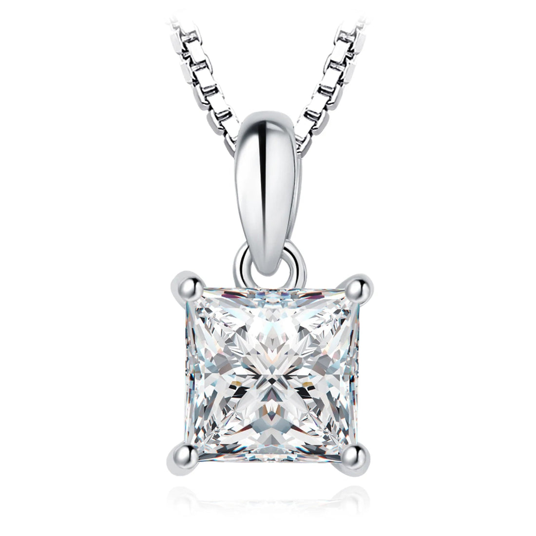 JewelryPalace Princesa 925 Sterling Silver Colar de Pingente para Mulheres, Menina Sem Cadeia Moda, Presente de Aniversário, 5A CZ 1ct