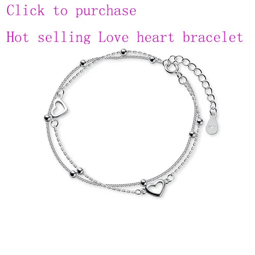 Pulseira circular de corrente de três camadas banhada a prata 925 para mulheres, presente simples e requintado, acessórios de casamento