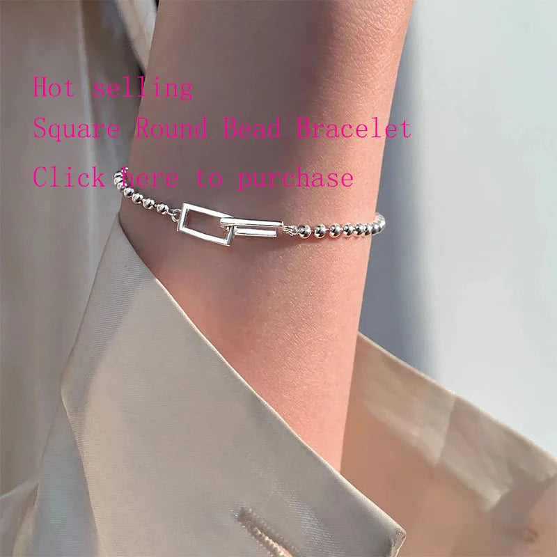 Pulseira circular de corrente de três camadas banhada a prata 925 para mulheres, presente simples e requintado, acessórios de casamento