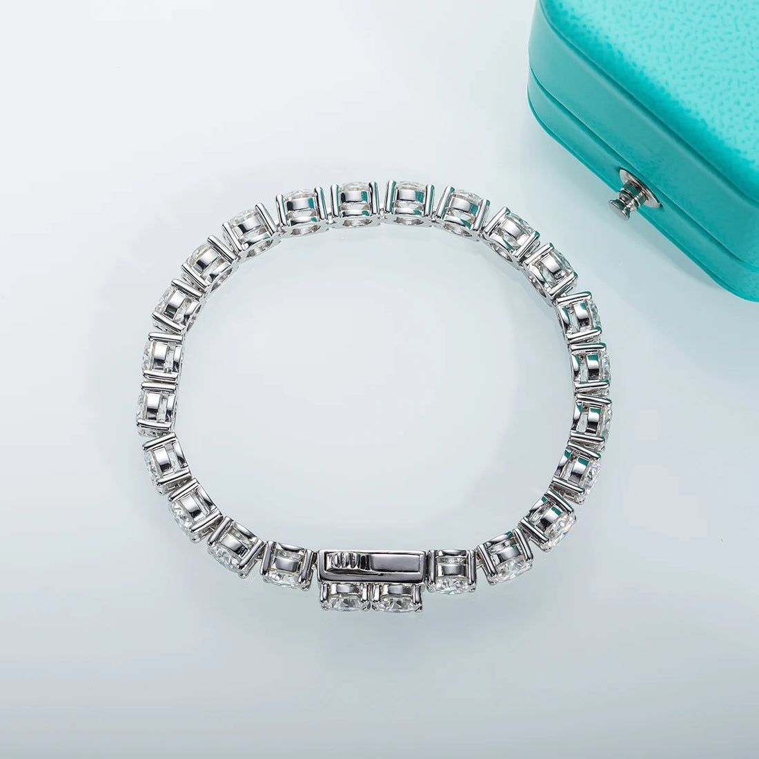 AnuJewel Moissanite Pulseira De Tênis De Diamante Para Homens, 925 Pulseiras De Casamento De Prata Esterlina, D Cor, Atacado, 6.5mm, 23-29ctw