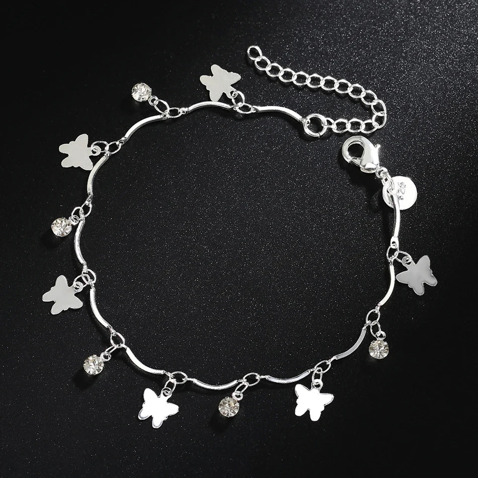 925 Sterling Silver Butterfly Charm Bracelets para mulheres, corrente de zircão, joalheria fina, moda elegante, festa de casamento, Natal