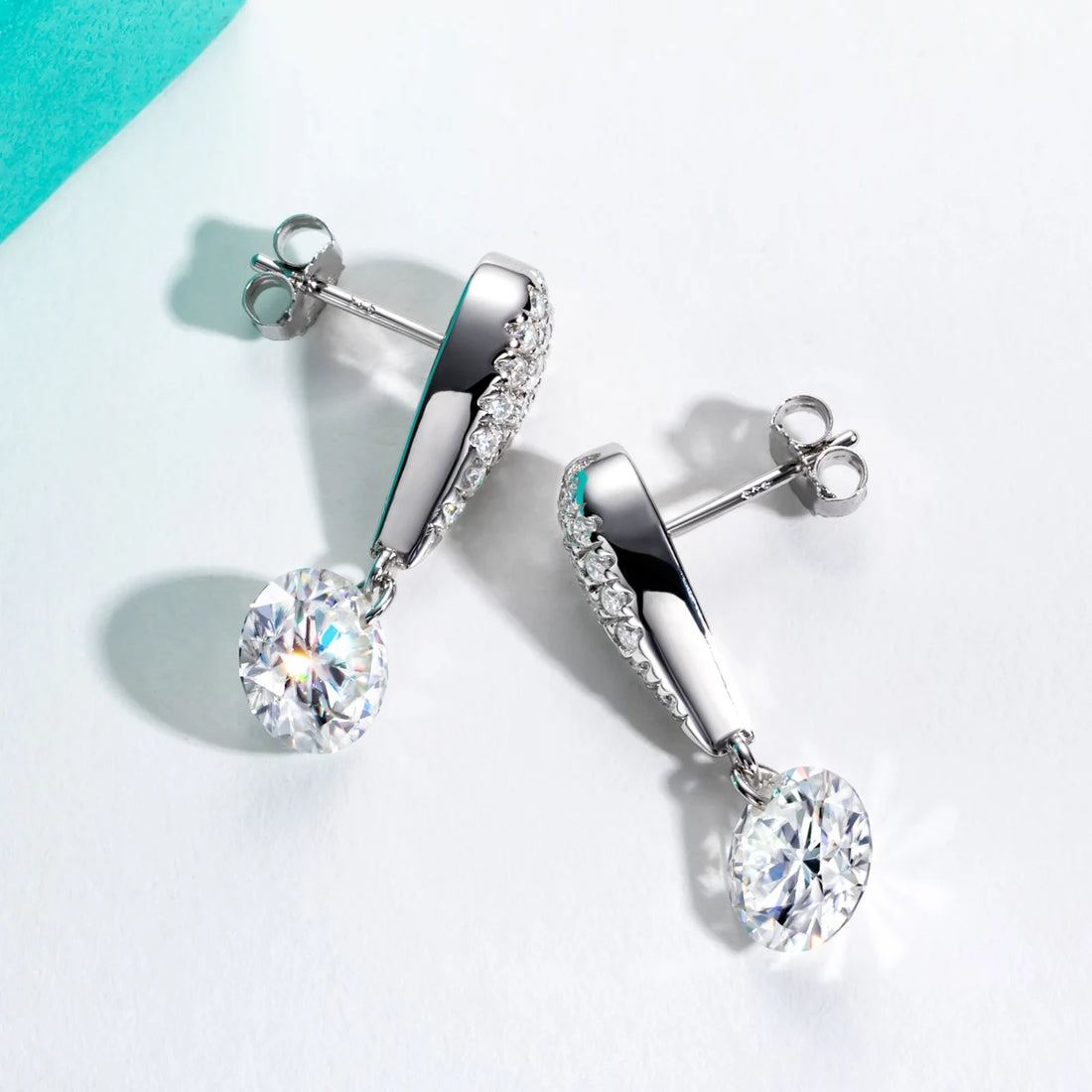 Anujewel 6cttw d cor moissanite brincos 18k banhado a ouro 925 prata esterlina luxuoso brinco feminino presentes atacado
