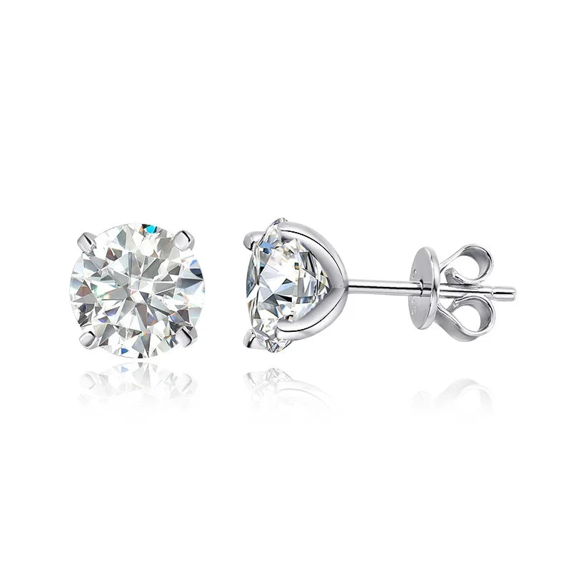 Smyoue 0.2-3ct rosa ouro cor moissanite brincos para mulheres espumante clássico casamento laboratório diamante brinco puro 925 prata